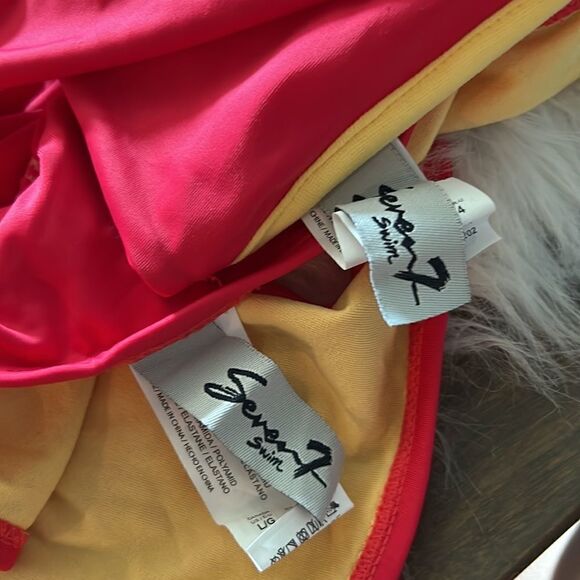 NWT Seven7 pink bikini string halter set Sz-Large - Picture 10 of 11